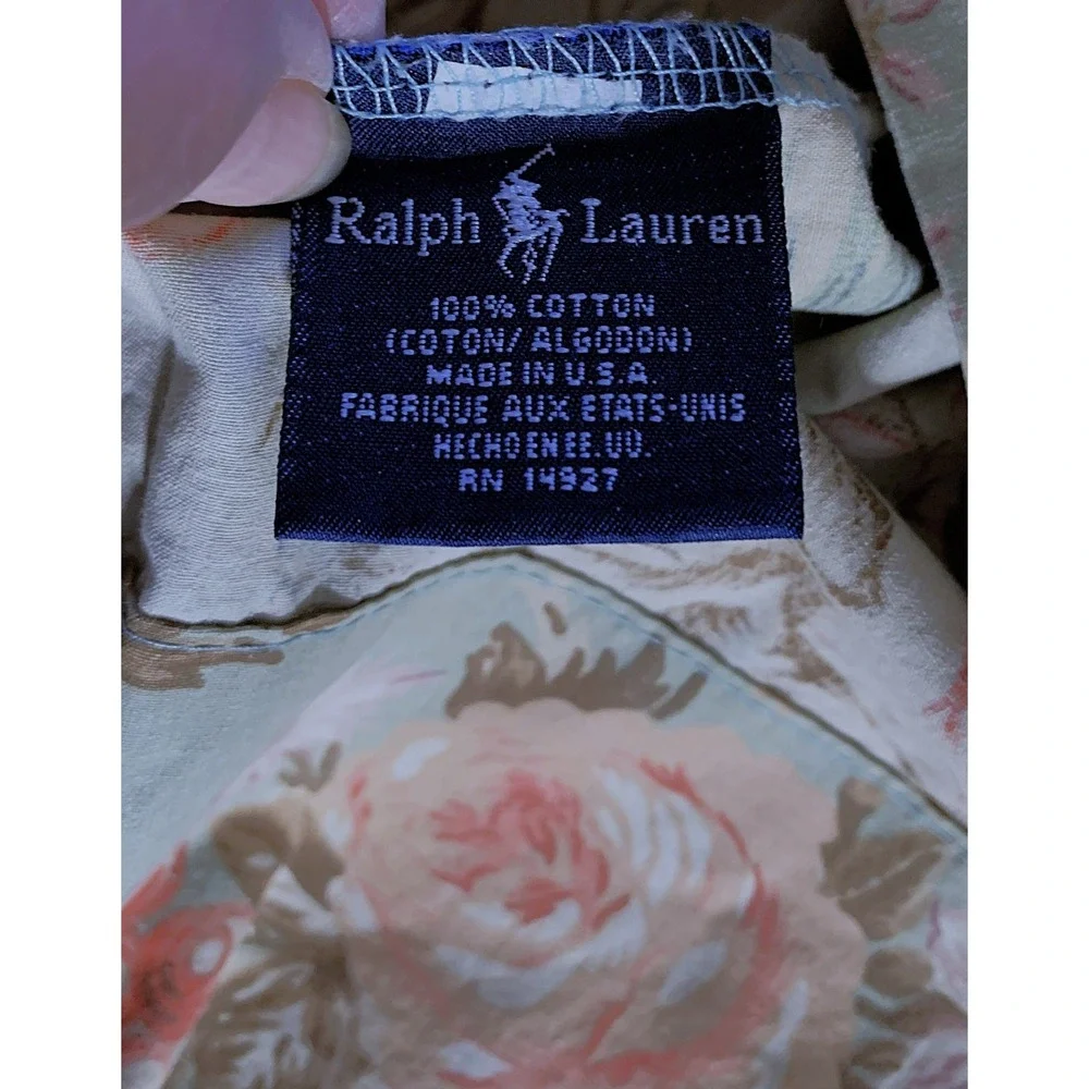 Ralph Lauren Floral Pillow Sham in Pastel Blue, Pink, Cream